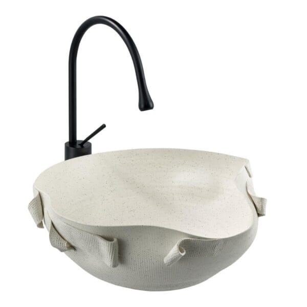 Lena EY-9102 Tezgah Üstü Lavabo Mat Beyaz