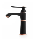 Orka Premium Lavabo Bataryası Siyah-Rosa Pr1801R