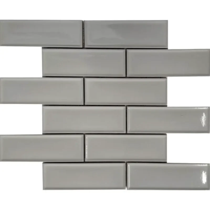 Pukka Tile Açık Gri 2x6 Bevelled Brick Porselen Mozaik