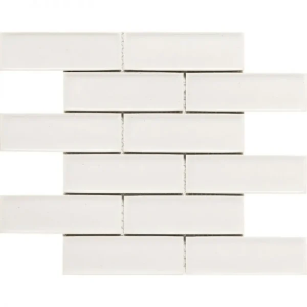 Pukka Tile Beyaz 2x6 Bevelled Brick Porselen Mozaik