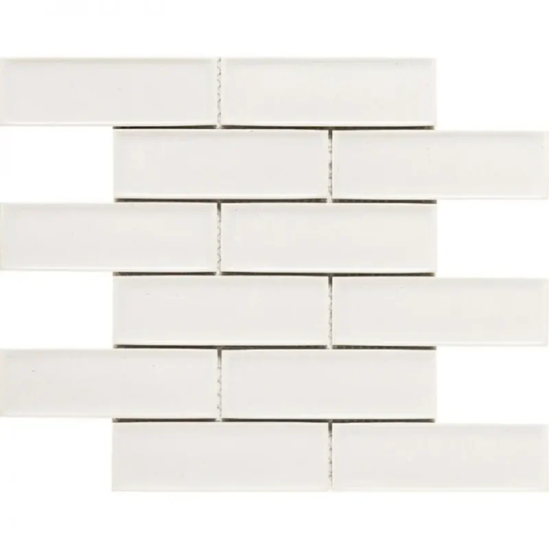 Pukka Tile Beyaz 2x6 Bevelled Brick Porselen Mozaik