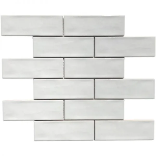 Pukka Tile Beyaz 2x6 Brick Porselen Mozaik