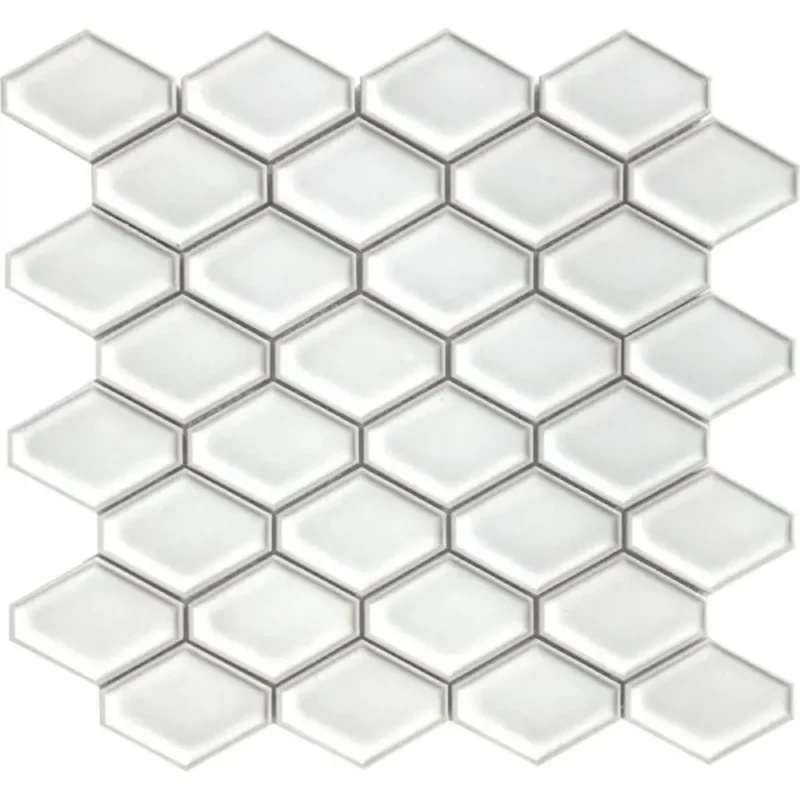 Pukka Tile Beyaz Clipped Diamond Porselen Mozaik