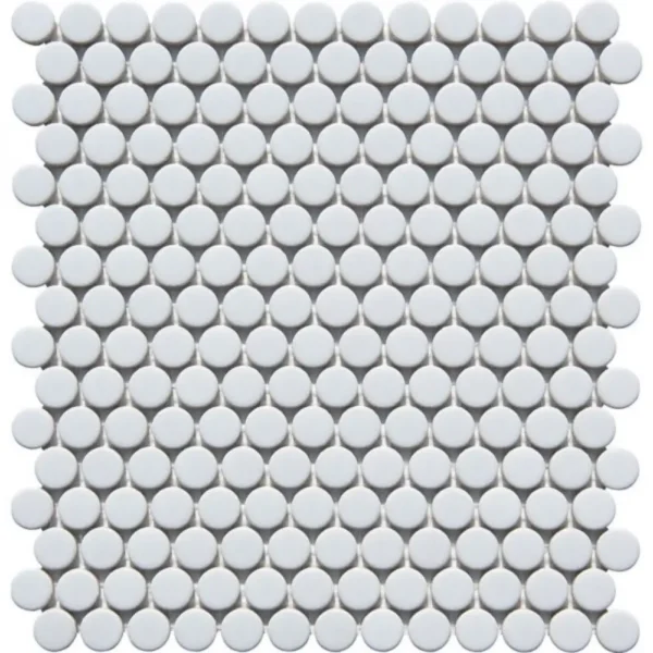 Pukka Tile Beyaz Penny Round Porselen Mozaik