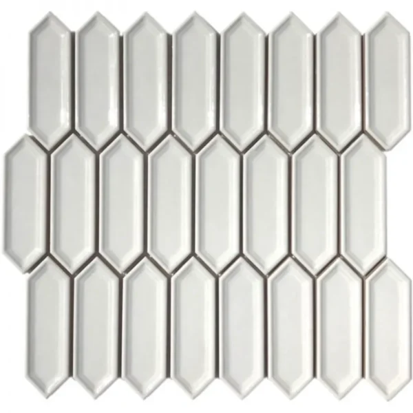 Pukka Tile Beyaz Small Picket Porselen Mozaik