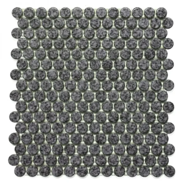 Pukka Tile Drop 01Glossy Penny Round Porselen Mozaik