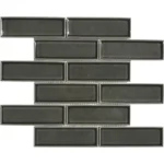 Pukka Tile Duman Grisi 2x6 Bevelled Brick Porselen Mozaik