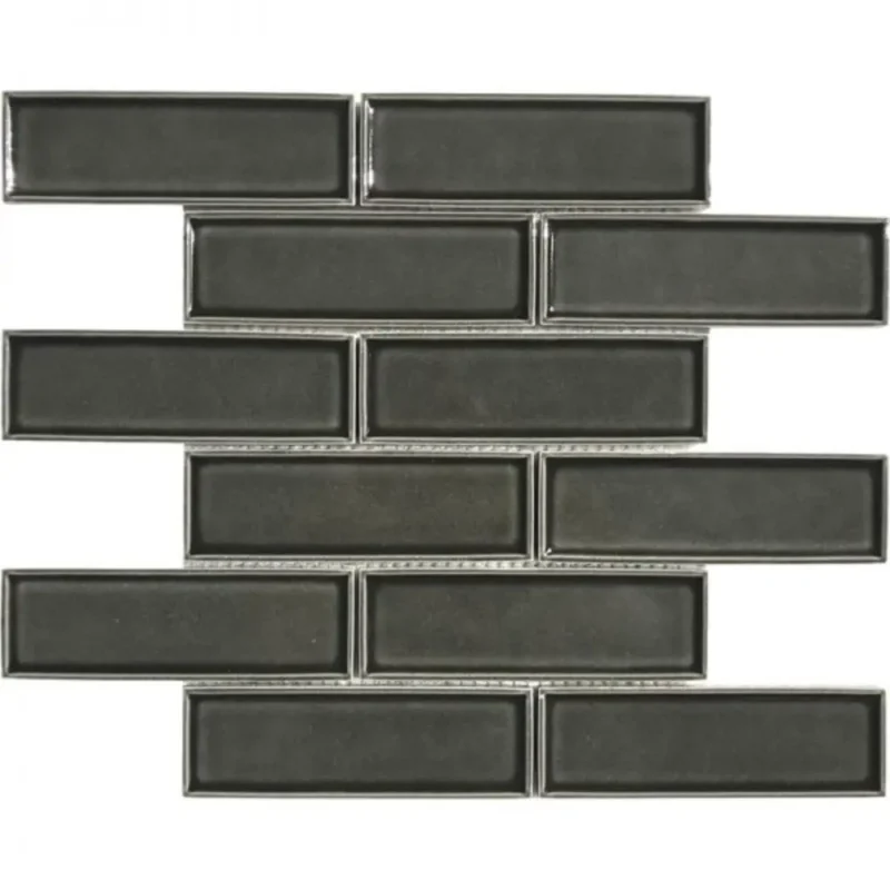 Pukka Tile Duman Grisi 2x6 Bevelled Brick Porselen Mozaik