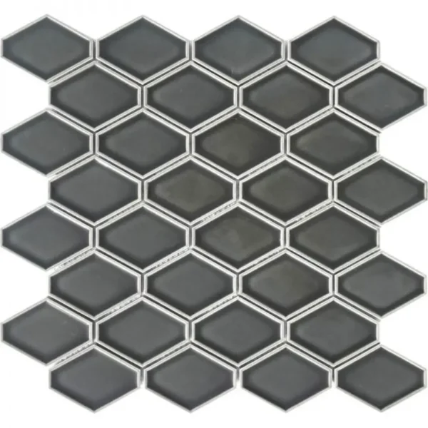 Pukka Tile Duman Grisi Clipped Diamond Porselen Mozaik