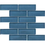Pukka Tile Duman Mavisi 2x6 Bevelled Brick Porselen Mozaik
