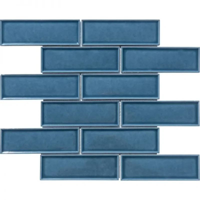 Pukka Tile Duman Mavisi 2x6 Bevelled Brick Porselen Mozaik