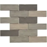 Pukka Tile Kahve Rengi Blend 2x6 Brick Porselen Mozaik