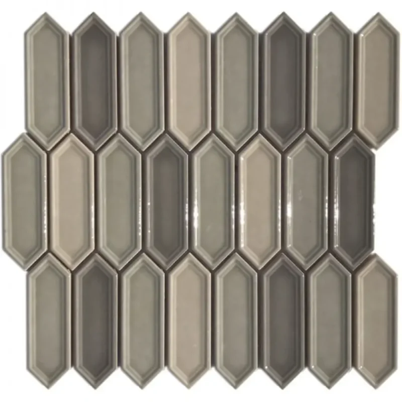 Pukka Tile Kahve Rengi Blend Small Picket Porselen Mozaik