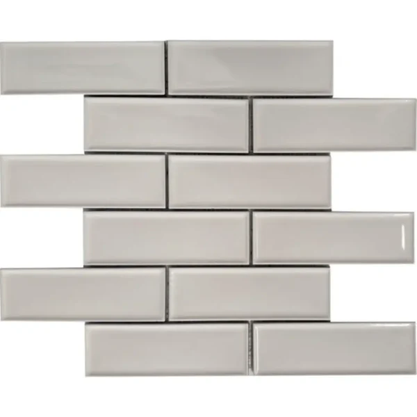 Pukka Tile Kırık Beyaz 2x6 Bevelled Brick Porselen Mozaik