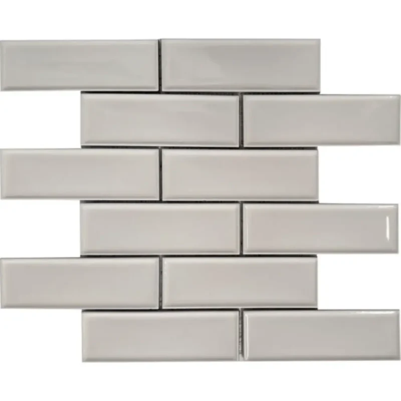 Pukka Tile Kırık Beyaz 2x6 Bevelled Brick Porselen Mozaik