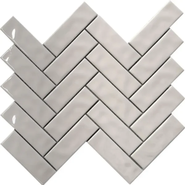 Pukka Tile Kırık Beyaz Herringbone Porselen Mozaik