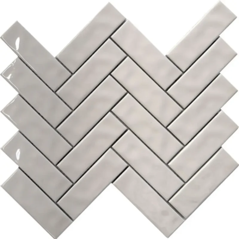 Pukka Tile Kırık Beyaz Herringbone Porselen Mozaik