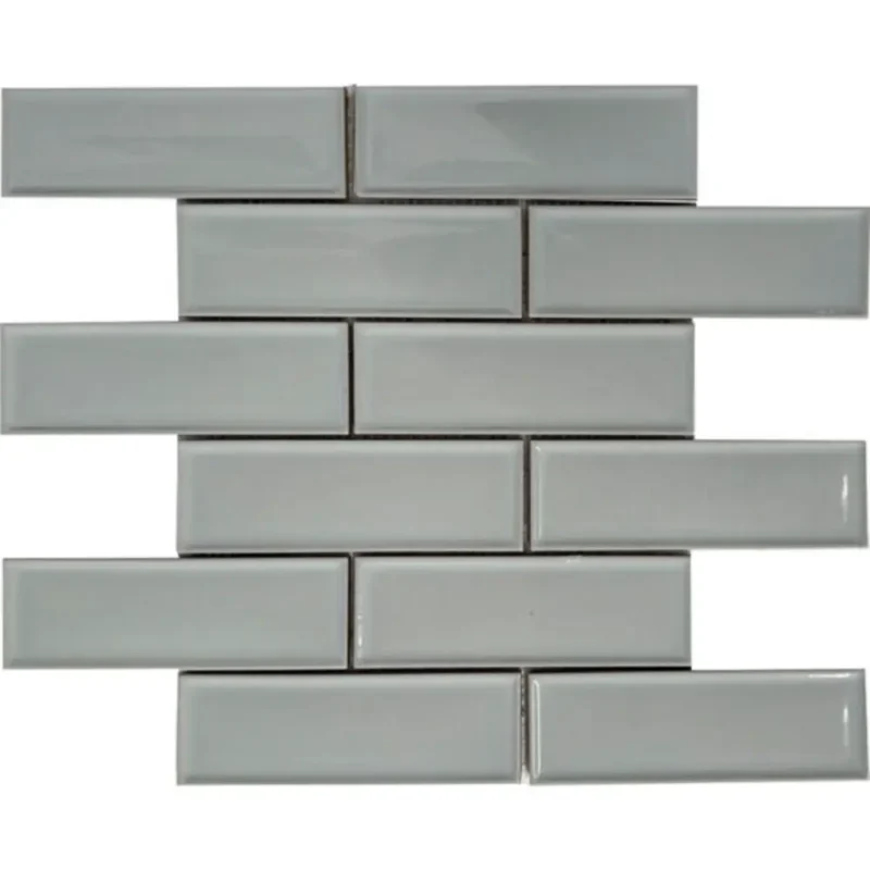 Pukka Tile Mint Yeşili 2x6 Bevelled Brick Porselen Mozaik
