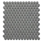 Pukka Tile Snowy 01Glossy Penny Round Porselen Mozaik