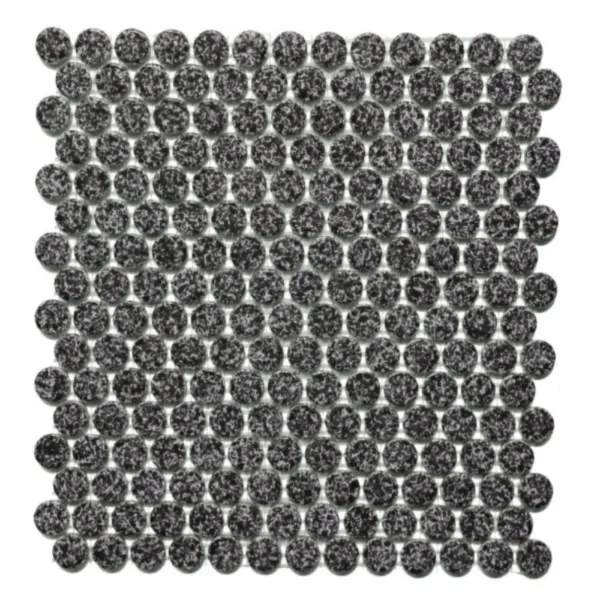 Pukka Tile Snowy 05Glossy Penny Round Porselen Mozaik