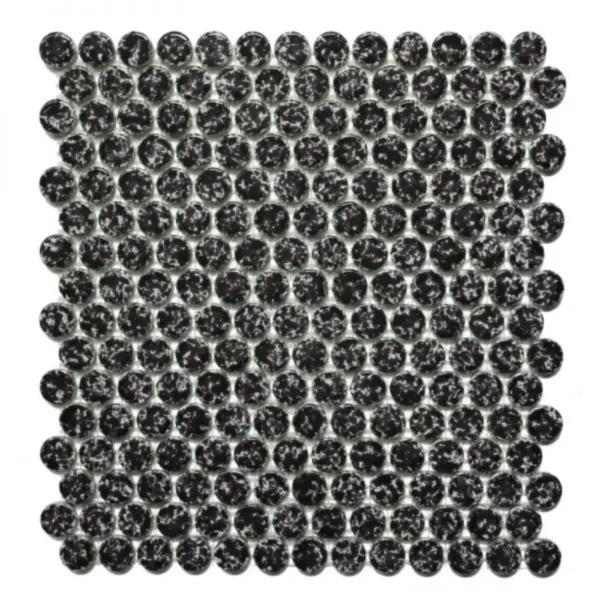 Pukka Tile Snowy 06Glossy Penny Round Porselen Mozaik