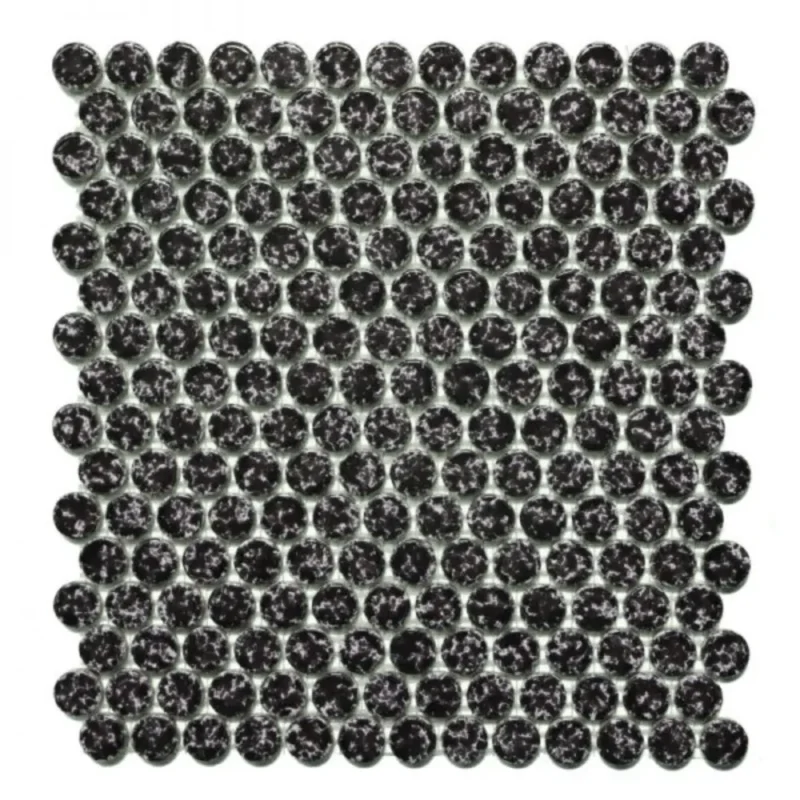 Pukka Tile Snowy 06Glossy Penny Round Porselen Mozaik