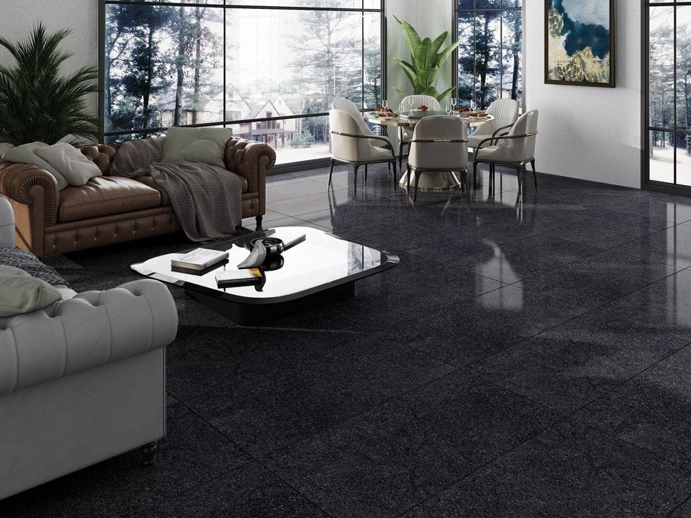 QUA Granit Seramik 60x120x0,7 Sg Noir Terrazzo Full Lap 1. Sınıf