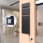 Radiva 20H Elektrikli Havlupan 500x1772 Mat Siyah Ktx4 1000 Watt Spiral Kablolu