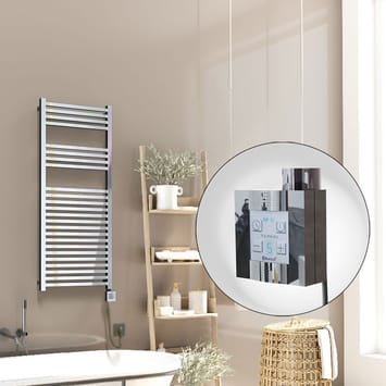 Radiva Barbados Elektirikli Havlupan 500x1200 Krom (KTX4 Termostat) 600W Spiral Kablolu