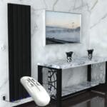 Radiva Elektrikli Alüminyum Radyatör 1000 Watt 1800x500 Mat Siyah Uzaktan Kumandalı