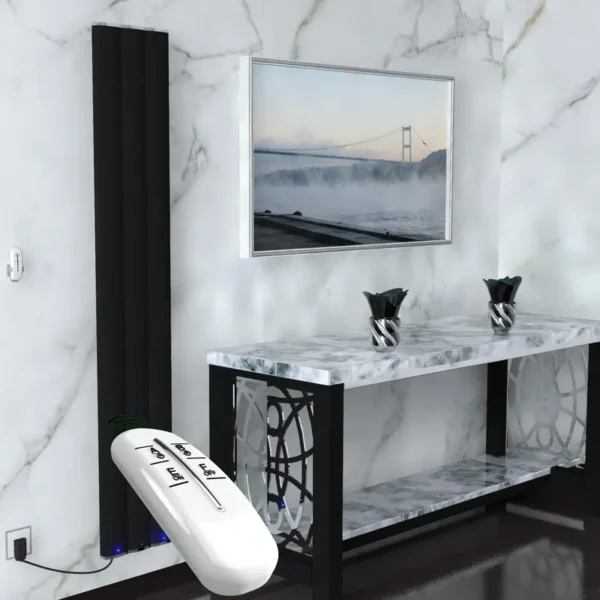 Radiva Elektrikli Alüminyum Radyatör 600 Watt 1800x300 Mat Siyah Uzaktan Kumandalı