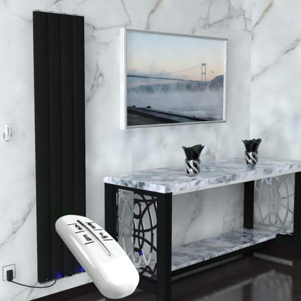 Radiva Elektrikli Alüminyum Radyatör 800 Watt 1800x400 Mat Siyah Uzaktan Kumandalı