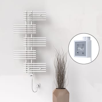 Radiva FIJI Elektirikli Havlupan 650x1250 Beyaz (KTX3 Termostat) 600W Spiral Kablolu