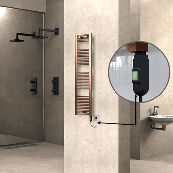 Radiva HAITI Elektirikli Havlupan 300x1200 Düz Bakır Eskitme (On/Off Düğmeli) 200W