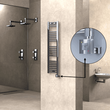 Radiva HAITI Elektirikli Havlupan 300x1200 Düz Krom (KTX1 Termostat) 200W