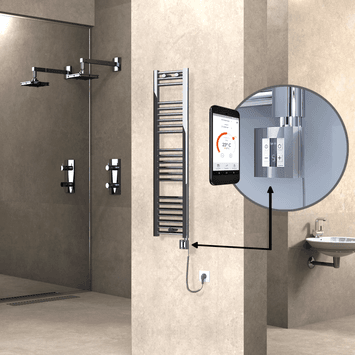 Radiva HAITI Elektirikli Havlupan 300x1200 Düz Krom (KTX4 Termostat) 200W Spiral Kablolu