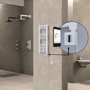 Radiva HAITI Elektirikli Havlupan 300x800 Düz Beyaz (KTX4 Termostat) 200W Spiral Kablolu