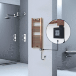 Radiva HAITI Elektirikli Havlupan 400x1000 Düz Bakır Eskitme (KTX1 Termostat) 200W Spiral Kablolu