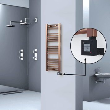 Radiva HAITI Elektirikli Havlupan 400x1100 Düz Bakır Eskitme (KTX1 Termostat) 300W