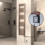 Radiva HAITI Elektirikli Havlupan 400x1800 Düz Bakır Eskitme (KTX3 Termostat) 300W Spiral Kablolu