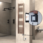 Radiva HAITI Elektirikli Havlupan 400x1800 Düz Bakır Eskitme (KTX4 Termostat) 300W Spiral Kablolu