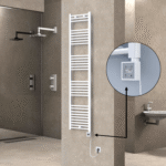 Radiva HAITI Elektirikli Havlupan 400x1800 Düz Beyaz (KTX3 Termostat) 600W Spiral Kablolu