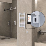 Radiva HAITI Elektirikli Havlupan 400x800 Düz Beyaz (KTX4 Termostat) 300W Spiral Kablolu