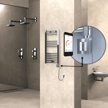 Radiva HAITI Elektirikli Havlupan 400x800 Düz Krom (KTX4 Termostat) 200W Spiral Kablolu Radiva HAITI Elektirikli Havlupan 400x800 Düz Krom (KTX4 Termostat) 200W Spiral Kablolu