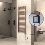 Radiva HAITI Elektirikli Havlupan 500x1500 Düz Bakır Eskitme (KTX3 Termostat) 600W Spiral Kablolu