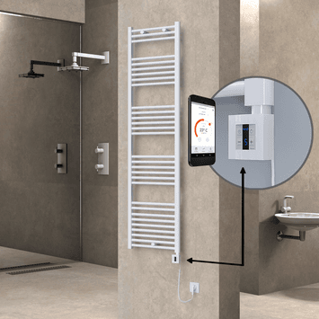 Radiva HAITI Elektirikli Havlupan 500x1800 Düz Beyaz (KTX4 Termostat) 1000W Spiral Kablolu Radiva HAITI Elektirikli Havlupan 500x1800 Düz Beyaz (KTX4 Termostat) 1000W Spiral Kablolu