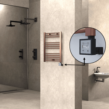 Radiva HAITI Elektirikli Havlupan 500x700 Düz Bakır Eskitme (KTX3 Termostat) 200W