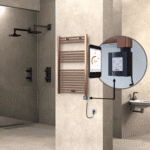 Radiva HAITI Elektirikli Havlupan 600x1000 Düz Bakır Eskitme (KTX4 Termostat) 300W Spiral Kablolu