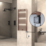 Radiva HAITI Elektirikli Havlupan 600x1200 Düz Bakır Eskitme (KTX3 Termostat) 300W Spiral Kablolu