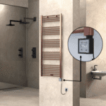 Radiva HAITI Elektirikli Havlupan 600x1500 Düz Bakır Eskitme (KTX3 Termostat) 600W Spiral Kablolu